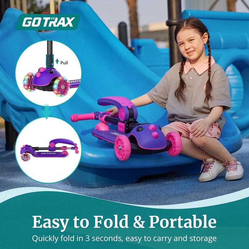 Gotrax KS3 Pro Kids Scooter: Light-Up Wheels, Foldable Design, Anti-Slip