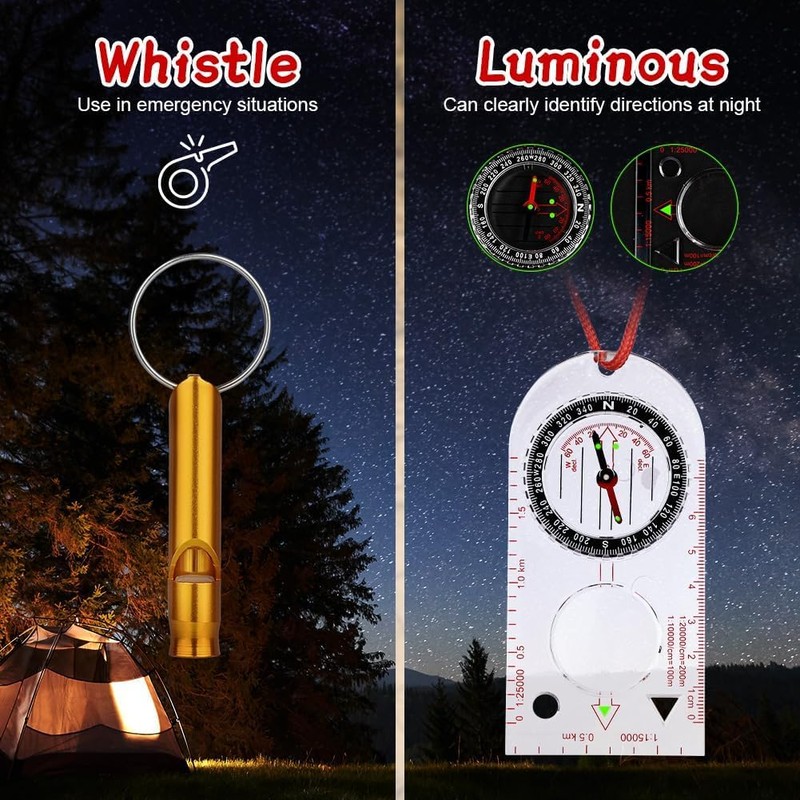 Flintronic Navigation Compass, Hiking Compass with Luminous Function, Waterproof Pocket