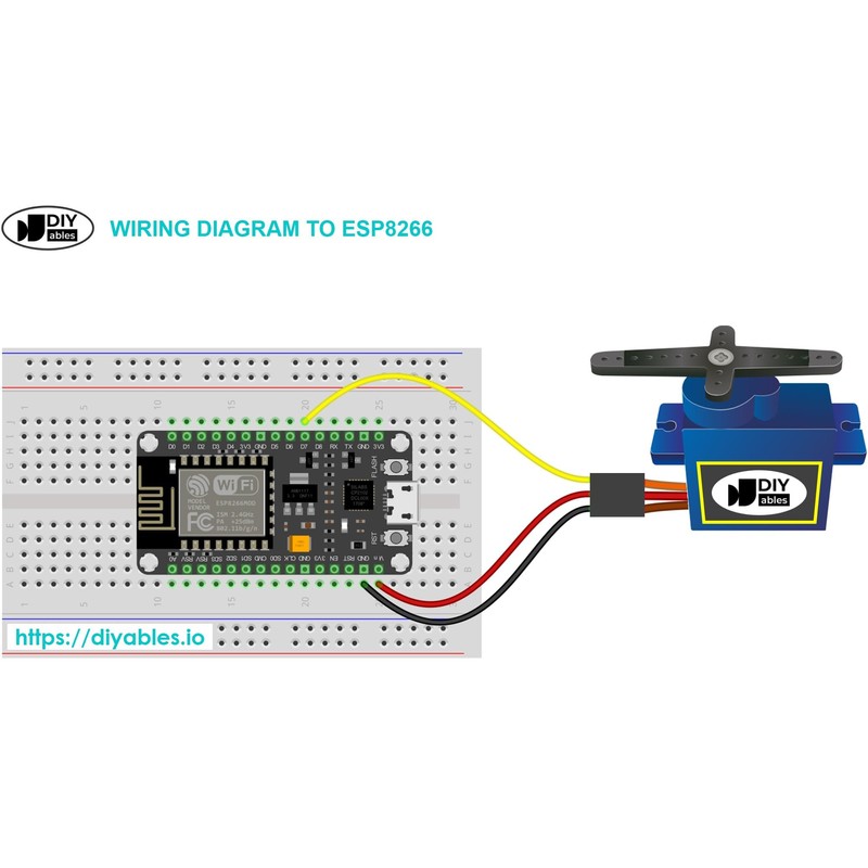 DIYables Servo Motor SG90 180 Degree for Arduino, ESP32, ESP8266,