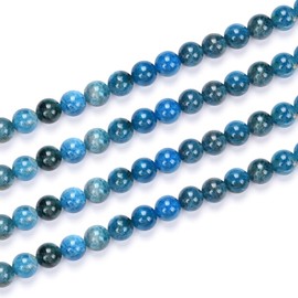 1 Strand Adabele Natural Blue Apatite Healing Gemstone 4mm (0.16 inch) Small Round Loose Beads Gem Stone Spacer (88-93pcs) for Jewelry Craft Making GF32-4