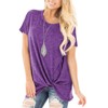 SHIBEVER Women's Tops Short Sleeve Shirts Twist Knotted T Shirts