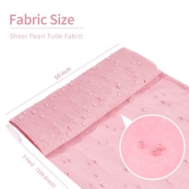Blush Pearl Tulle Fabric 3 Yard Sheer Mesh Fabric Sewing DIY Crafts for Tutu Skirt Wedding Arch Bridal Veil Bridal Shower Table Runner Party Table Decorations