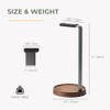 Universal Walnut Wood Headphone Stand with Storage Base
