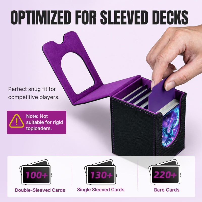 Mcbazel TCG Deck Box with Display Window, 5 Dividers, Holds
