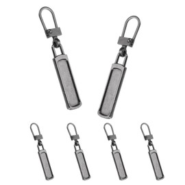 sourcing map Zipper Pull Charm 6 Pcs 1-2mm Thickness Detachable Zipper Pull Replacement Handle Repair Kits Tabs Lock for Coats Jackets Pants Luggage Suitcase Purse Fasteners, Gray