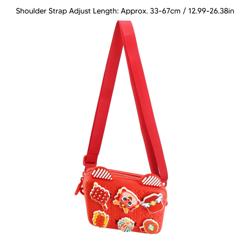 Kids Single Shoulder Camera Bag DIY Cartoon Decors Shock Absorbing