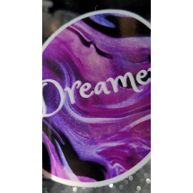 Moonlight Jade STKR031 DREAM Dreamer Purple Sticker - Purple Pour Swirl Background Dreams Dream