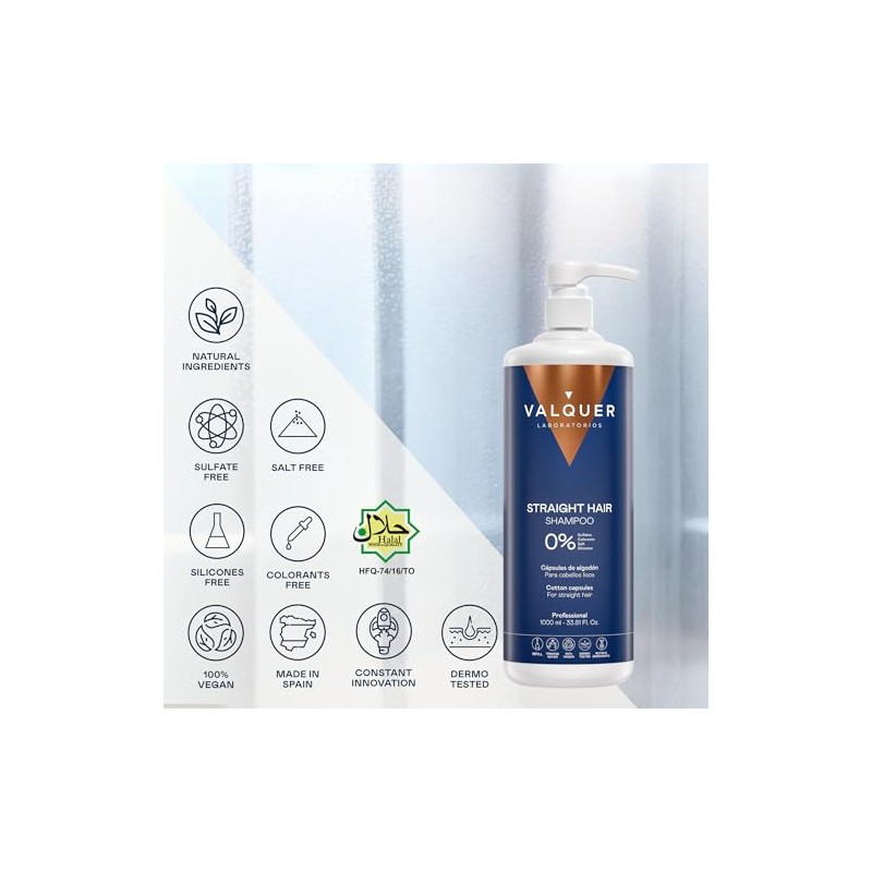 VALQUER Straight Hair Shampoo | 1 L