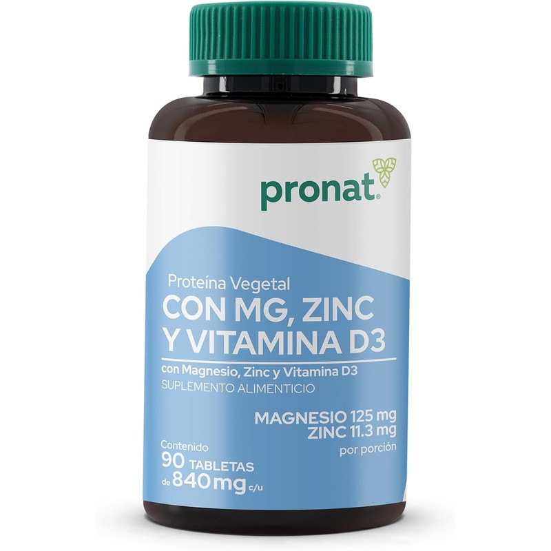 Pronat Magnesio Zinc con proteína vegetal - 90 tabletas