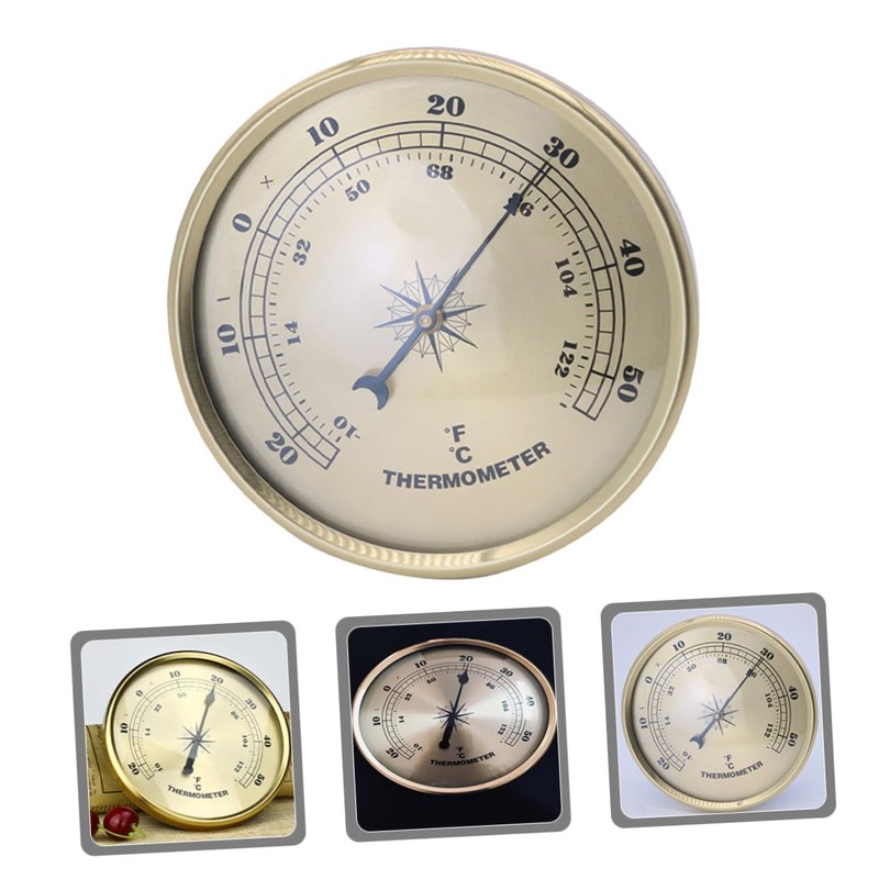 Outanaya Round Metal Gauge Thermometer for Patio Garden Use Easy