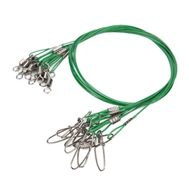 VGEBY Línea de Alambre de Pesca Correa Anti Mordida Línea de Pesca de Acero Líder de Alambre de Acero con Anzuelo Rodante(15 * 9 * 2cm-Verde)