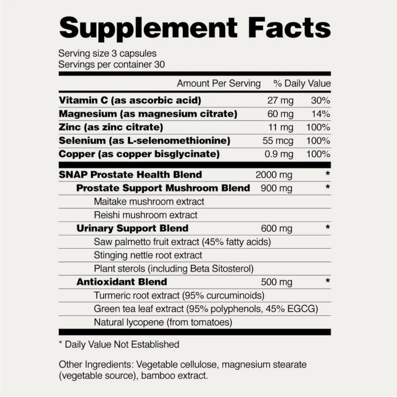 Snap - Natural Prostate For Men Urinary Tract Health