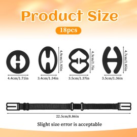 LIQWEI 18Pcs Bra Strap Clips for Racerback, Anti-Slip Bra Straps Clips, Bras Strap Holders for Slipping Bras Extender, Converter to Racerback for Full Cup Size, Conceal Straps Cleavage Control