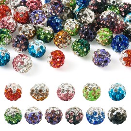 Sparkeads 44 Pieces Clay Rhinestone Beads for Crafts Crystal Pave Disco Ball Beads Round Diamond Beads for DIY Jewelry Making Pens Necklace Bracelets Keychain Accessories