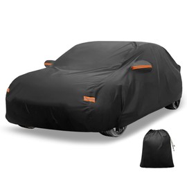 X AUTOHAUX Car Cover Outdoor Waterproof Sun Rain Snow Hail Protection with Left Side Door Zipper Aluminum Film for Toyota Crown Sedan