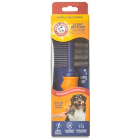 Arm & Hammer “Simply Glam” Dog Grooming Pin Deodorizing Comb with Fragrance Transfer Technology – Scented Dog Comb for Detangling & Shedding, Sweet Apple & Rose Scent