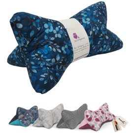 Leseknochen Nackenkissen Mixed bequem und waschbar! Handgestopft und genäht in Deutschland - Nutzbar als Nackenrolle Kissen Nackenrolle (Blumentraum Blau)