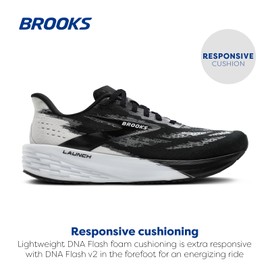 Brooks Men’s Launch 11 Neutral Running Shoe - Black/White - 10 Medium