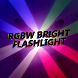 HYVCZP (Pack of 4) RGBW Led Light 3-Mode Flashlight with Clip: Red Light Flashlight, Green Light Flashlight, Blue Light Flashlight, White Light Flashlight for Night Observation (4 Color Pack)