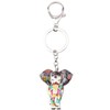 WEVENI エナメル合金 象 キーチェーン ジャングルアニマルキーリング ジュエリー レディース ガールズ バッグ 車