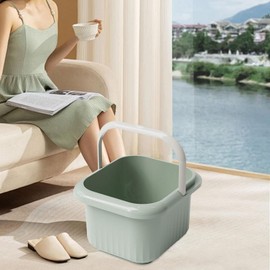 Milageto Foot Bath Soak Tub Wash Bucket, Foot Soaker Basin Portable Massage Bath Basin, Green