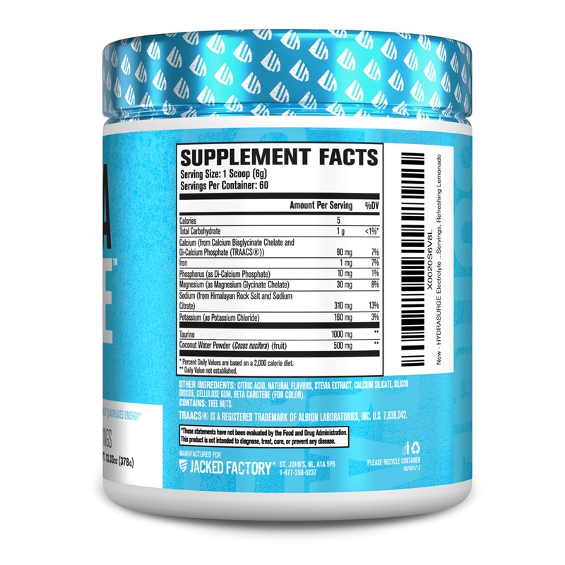 Jacked Factory HYDRASURGE Electrolyte Powder - Hydration Supplement w/Key Minerals,