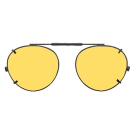 vs eyewear Visionaries Spring Clip on Polarized Sunglasses - Bright Yellow Night Driving Lens in Black Frame - 52mm x 47mm x 123mm Overall