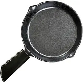 Leather Cast Iron Skillet Pan Handle Cover for Frying Pan, Heat Protection, Kitchen Essentials(6'') Curve Shape (black)