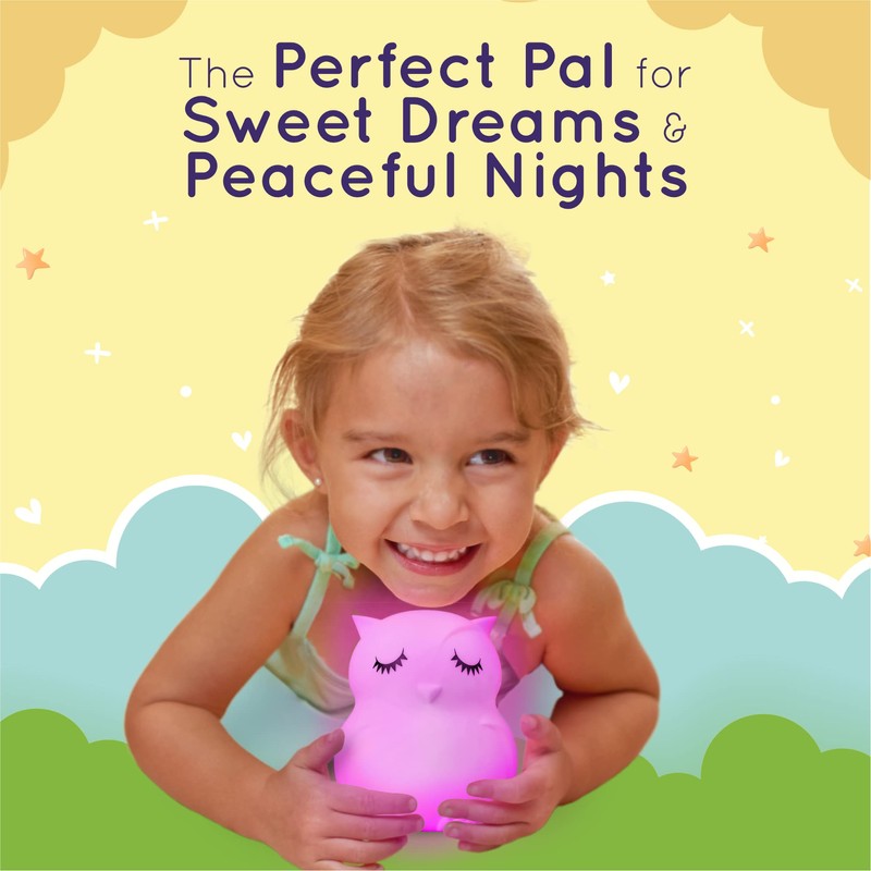 Lumipets Animal Kids Night Light, Junior Owl, Soft and Safe