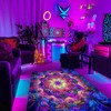SEBKQ Trippy Mandala Area Rug Black Light,Large UV Reactive Glow