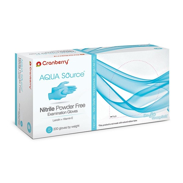 Cranberry Powder Free Exam Gloves, Medium, Nitrile, Blue, Case of