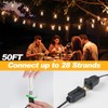 Adirxon 50 FT Outdoor String Lights with 27 Shatterproof Waterproof