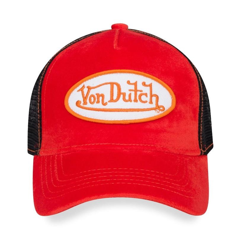 Von Dutch Velvet Trucker Hat with Adjustable Snapback - Color:
