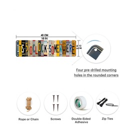 LAZYPIG Bar Signs for Home Bar Wall Decor Its 5 O'Clock Somewhere Sign,Funny Vintage Bar Accessories Drinking Metal Signs Gifts for Men Cave Decor，16 x 4 Inches