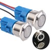 JIQI 2Packs 22mm 0.87'' Momentary Push Button Switch 12V-24V LED