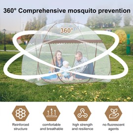 GLKEBY Pop Up Mosquito Net for Double Bed, 120 x 190 x 140 cm, Large Portable Tent, Travel, Double Door, Zip, Bed Net, Easy Installation, Fine Mesh, for Bedroom, Outdoor, Student Bed