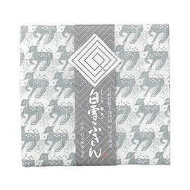 Hogdseirrs White Snow Towel, White Yuzen Dishcloth, Made in Japan, Deer, Silver, Chlorine Bleach Safe