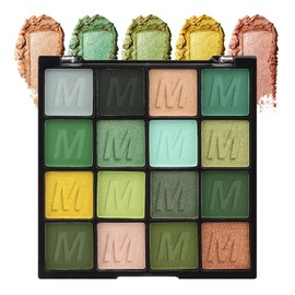 Green Eyeshadow Palette Makeup,16 Colors Highly Pigmented Long Lasting Waterproof Glitter Eye Shadow Plattet,Blendable Forest Green Yellow Colorful Matte Eyeshadow Makeup Palette for Women