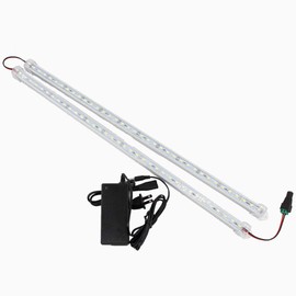 LEDupdates 2pcs 20" Showcase LED Light 40" length for 4ft Showcase, Under cabinet , closet and many more U5630 package with UL 12v Ac Adapter