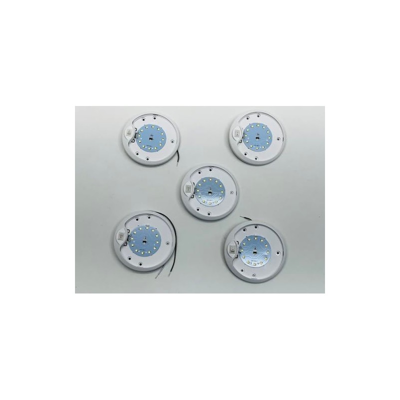 Command Electronics (5) White LED White Base 4.5 inch Round