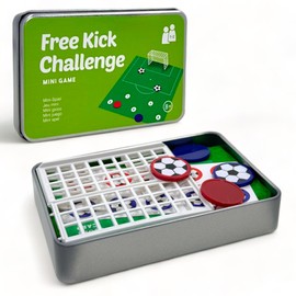 MIJOMA Travel Games in Metal Tin - Compact Mini Games to Take with You on the Go, Fun Educational Toy, 12 x 8 cm, Outdoor & Indoor (Free Kick Challenge)