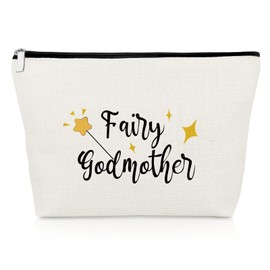 Godmother Gifts Makeup Bag Mothers Day Gift for Fairy Godmother Baptism Gift Thank You Christmas Birthday Gift for Godmother from Goddaughter Godson Christian Bible Verse Gift Cosmetic Pouch