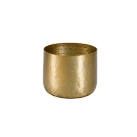 Serene Spaces Living Antique Brass Look Gold Hammered Pots, Indoor Planter, Decorative Accent for Potted Plants, Gold Flower Vase for Wedding or Event Centerpiece, Extra Small, 5" Diameter & 4" Tall