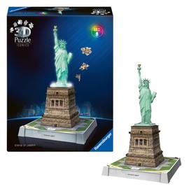 Ravensburger 3D Puzzle Iconics: 12008027 Statue of Liberty with Light - The Famous New York Landmark as Detailed and Illuminated Model