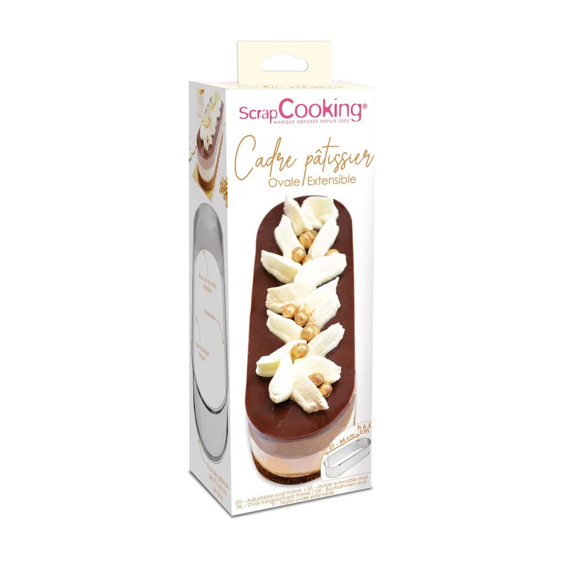 ScrapCooking - Extendable Oval-Stainless Steel Pastry Frame
