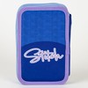 Stitch Pencil Case with 3 Compartments, Blue, 12.5 x 4.5
