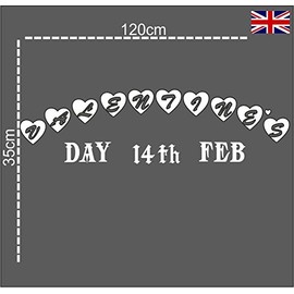 Valantines Day Large Window Sticker Removable 14 Pieces Kit Vinyl Graphic