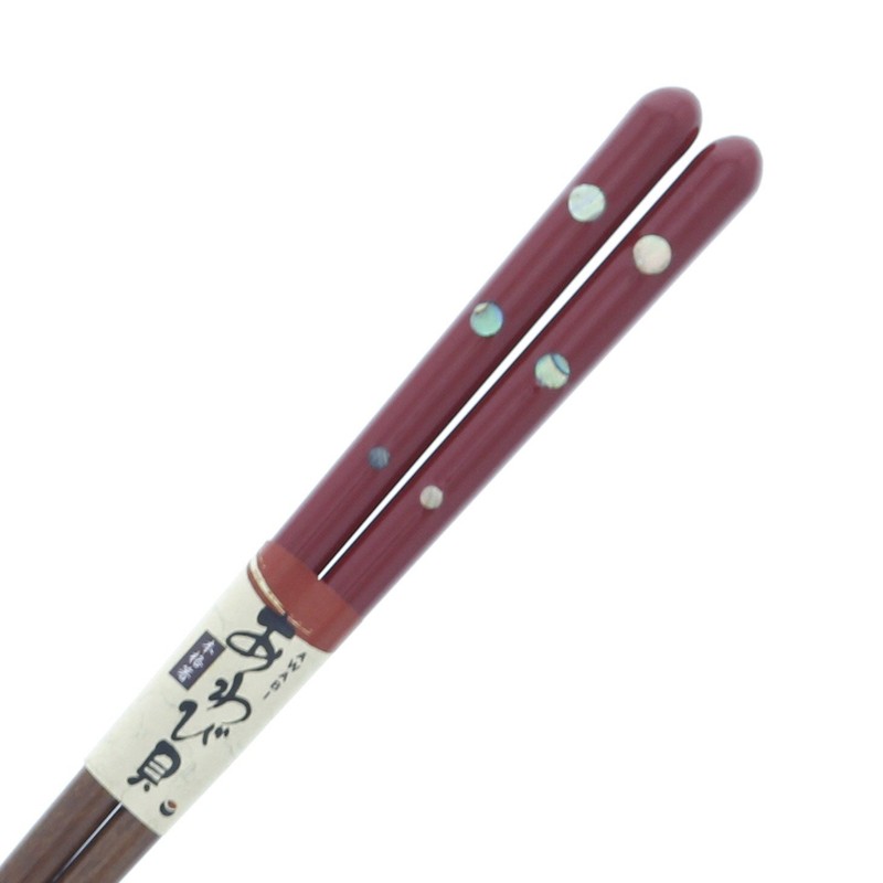 Chopsticks, Dishwasher-safe, Shell Craft, Abalone, Shell Flower Maru, Wooden (Natural