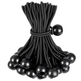 Tarp Bungee Balls Ties 8 Inch,50 PCS Bungee Ball Cords Ties Heavy Duty High Elastic Bungee Cord Canopy Tie Down for Tarp,Camping Tent,Shelter,Shades Cloth,Cargo,Projector,etc.(Black)