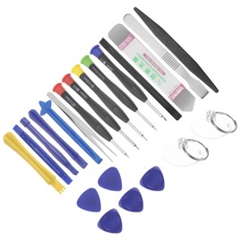 CoCud Electronics Repair Tool Kit, 0.6mm Y 0.8mm Star 1.5mm Slotted 1.5mm Phillips T2 Torx, Precision Screwdriver Set Opening Pry Tool - (Applications: for Watches Repair), 22-Pieces